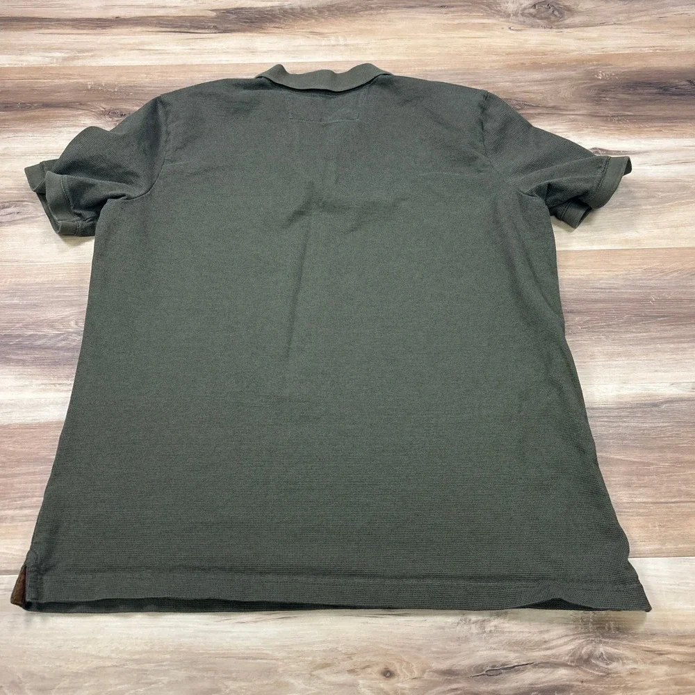 Banana Republic Dress Polo Mens Large Minimalist 100% Cotton Pique Olive Green